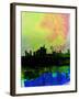 Milan Watercolor Skyline 2-NaxArt-Framed Art Print