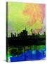 Milan Watercolor Skyline 2-NaxArt-Stretched Canvas