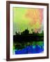Milan Watercolor Skyline 2-NaxArt-Framed Art Print