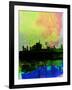 Milan Watercolor Skyline 2-NaxArt-Framed Art Print