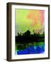 Milan Watercolor Skyline 2-NaxArt-Framed Art Print