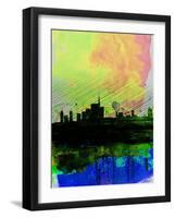 Milan Watercolor Skyline 2-NaxArt-Framed Art Print