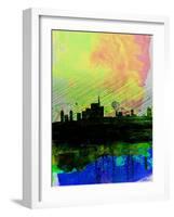 Milan Watercolor Skyline 2-NaxArt-Framed Art Print