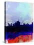 Milan Watercolor Skyline-NaxArt-Stretched Canvas
