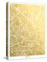 Milan-The Gold Foil Map Company-Stretched Canvas