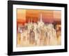 Milano al tramonto-Luigi Florio-Framed Art Print