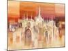 Milano al tramonto-Luigi Florio-Mounted Art Print