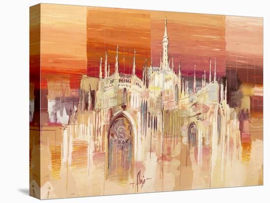 Milano al tramonto-Luigi Florio-Stretched Canvas