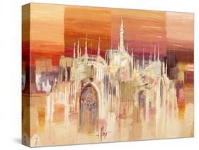 Milano al tramonto-Luigi Florio-Stretched Canvas