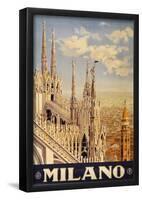 Milano Italy Travel Vintage Ad Poster Print-null-Framed Poster