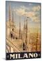 Milano Italy Travel Vintage Ad Poster Print-null-Mounted Poster