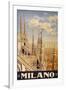 Milano Italy Travel Vintage Ad-null-Framed Art Print