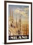 Milano Italy Travel Vintage Ad-null-Framed Art Print