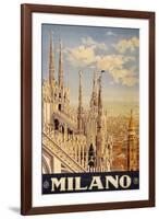 Milano Italy Travel Vintage Ad-null-Framed Art Print