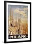 Milano Italy Travel Vintage Ad-null-Framed Art Print