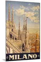 Milano Italy Travel Vintage Ad-null-Mounted Art Print