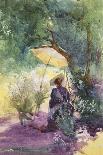 A Lady Sketching in a Glade under the Shade of a Parasol-Mildred Anne Butler-Stretched Canvas