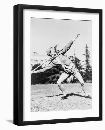 Mildred 'Babe' Didrikson, Winding Up for Javelin Toss at the 1932 Olympics-null-Framed Photo