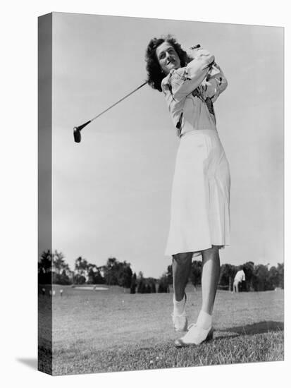 Mildred 'Babe' Didrikson Zaharias Swinging Golf Club in 1947-null-Stretched Canvas
