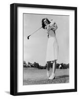 Mildred 'Babe' Didrikson Zaharias Swinging Golf Club in 1947-null-Framed Photo