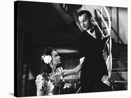 MILDRED PIERCE, 1945 directed by MICHAEL CURTIZ Ann Blyth and Zachary Scott (b/w photo)-null-Stretched Canvas