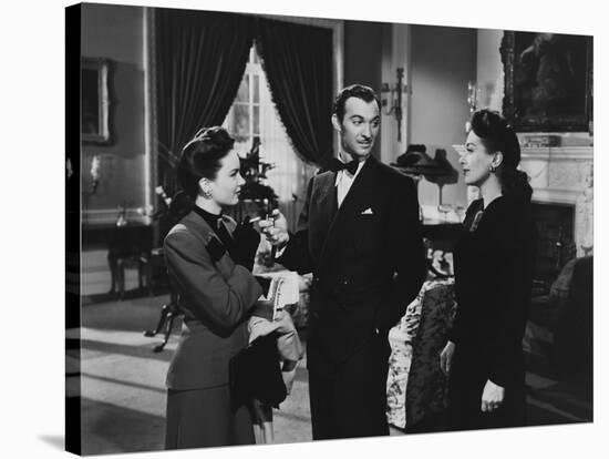 MILDRED PIERCE, 1945 directed by MICHAEL CURTIZ Ann Blyth, Zachary Scott and Joan Crawford (b/w pho-null-Stretched Canvas