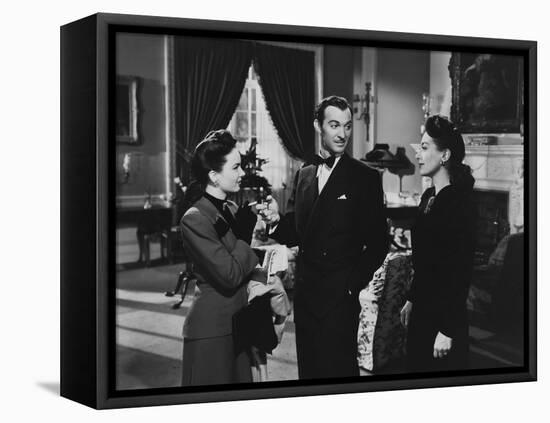 MILDRED PIERCE, 1945 directed by MICHAEL CURTIZ Ann Blyth, Zachary Scott and Joan Crawford (b/w pho-null-Framed Stretched Canvas