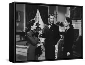 MILDRED PIERCE, 1945 directed by MICHAEL CURTIZ Ann Blyth, Zachary Scott and Joan Crawford (b/w pho-null-Framed Stretched Canvas