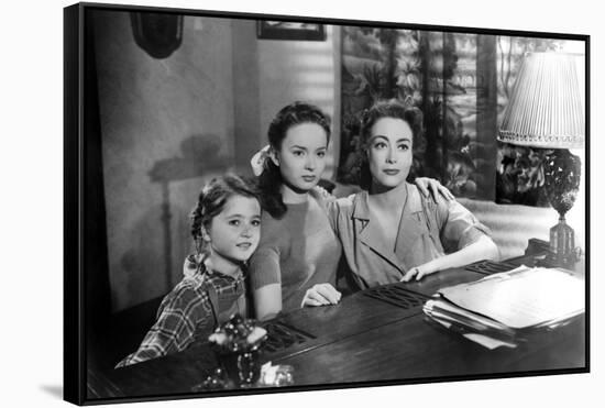 MILDRED PIERCE, 1945 directed by MICHAEL CURTIZ Jo Ann Marlowe, Ann Blyth and Joan Crawford (b/w ph-null-Framed Stretched Canvas