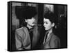 MILDRED PIERCE, 1945 directed by MICHAEL CURTIZ Joan Crawford and Ann Blyth (b/w photo)-null-Framed Stretched Canvas