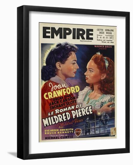 Mildred Pierce, Belgian Movie Poster, 1945-null-Framed Art Print