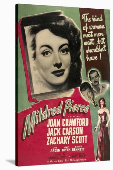 Mildred Pierce, Joan Crawford, Zachary Scott, Jack Carson, 1945-null-Stretched Canvas