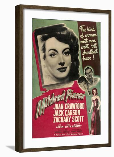 Mildred Pierce, Joan Crawford, Zachary Scott, Jack Carson, 1945-null-Framed Art Print