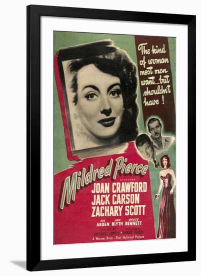 Mildred Pierce, Joan Crawford, Zachary Scott, Jack Carson, 1945-null-Framed Art Print