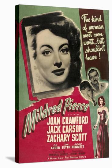 Mildred Pierce, Joan Crawford, Zachary Scott, Jack Carson, 1945-null-Stretched Canvas
