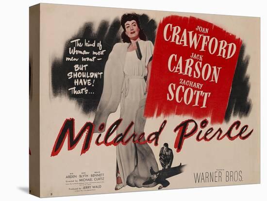Mildred Pierce, UK Movie Poster, 1945-null-Stretched Canvas
