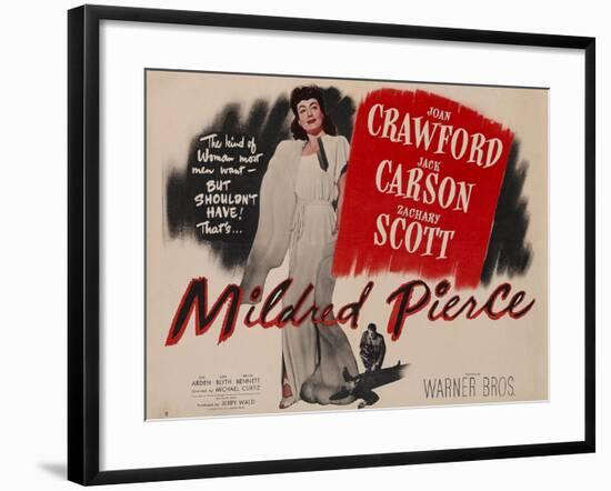 Mildred Pierce, UK Movie Poster, 1945-null-Framed Art Print