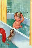 Barking Puppy Sponge Bath-Mildred Plew Merryman-Art Print