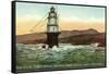 Mile Rock Lighthouse, San Francisco, California-null-Framed Stretched Canvas