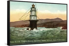 Mile Rock Lighthouse, San Francisco, California-null-Framed Stretched Canvas