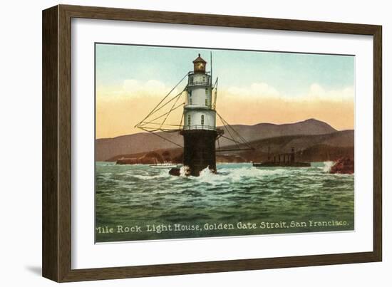 Mile Rock Lighthouse, San Francisco, California-null-Framed Art Print