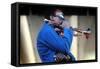 Miles Davis, American Composer and Jazz Trumpet Player, Newport Jazz Festival July 4 1969-null-Framed Stretched Canvas