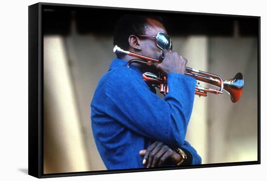 Miles Davis, American Composer and Jazz Trumpet Player, Newport Jazz Festival July 4 1969-null-Framed Stretched Canvas