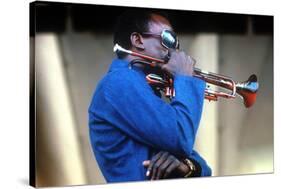 Miles Davis, American Composer and Jazz Trumpet Player, Newport Jazz Festival July 4 1969-null-Stretched Canvas