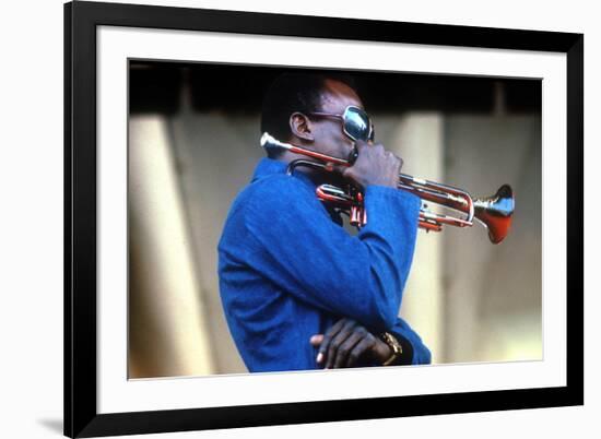 Miles Davis, American Composer and Jazz Trumpet Player, Newport Jazz Festival July 4 1969-null-Framed Photo