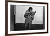 Miles Davis Kissing Trumpet-null-Framed Photo