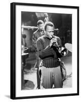 Miles Davis Performing in 1960-null-Framed Photo