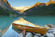 Cedar-Strip Canoe at Lake Louise, Banff National Park-Miles Ertman-Photographic Print