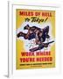 Miles of Hell to Tokyo!, World War Two Poster-null-Framed Giclee Print