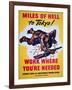 Miles of Hell to Tokyo!, World War Two Poster-null-Framed Giclee Print